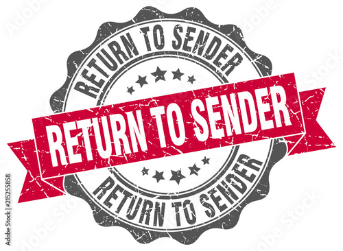 return to sender stamp. sign. seal