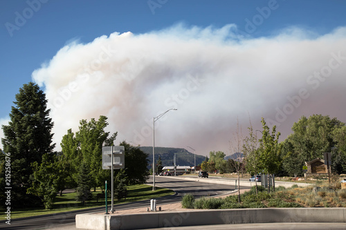 Smoke from the 416 forest fire over Durango, Colorado