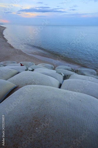 Sand bags on Hua Hin Beach 