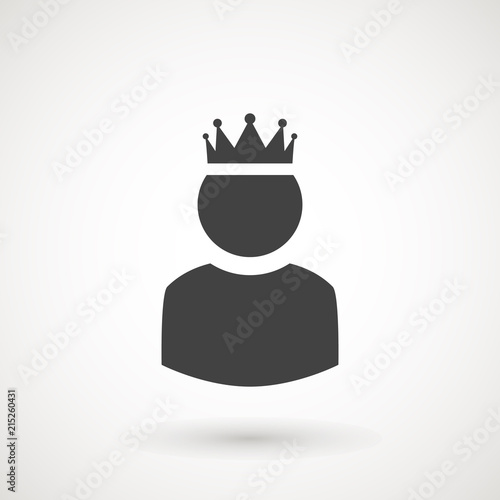 King User Icon Logo Design Element. Admin icon. Administrator. Crowned king sign. Manager symbol. Power user icon. Ceo.