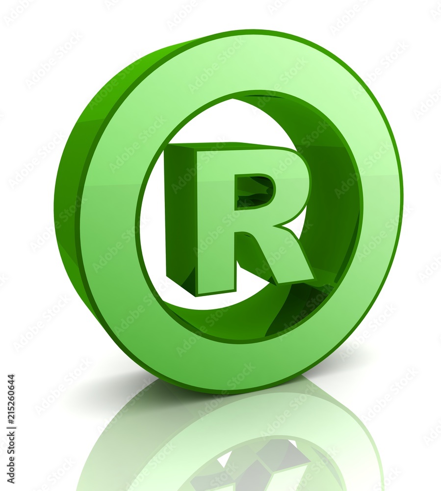 registered mark 3d illustration isolated registered mark 3d illustration isolated