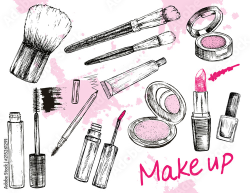 Beauty store collection with make up
