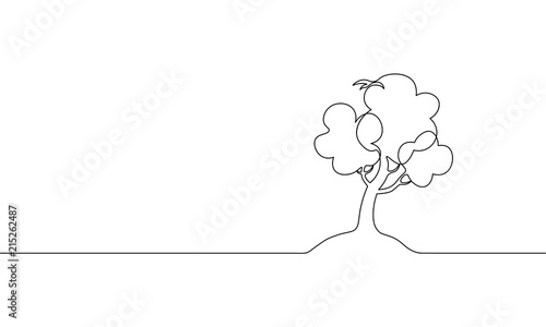 Single continuous line art growing sprout. Plant leaves seed grow soil seedling eco natural farm concept design one sketch outline drawing vector illustration