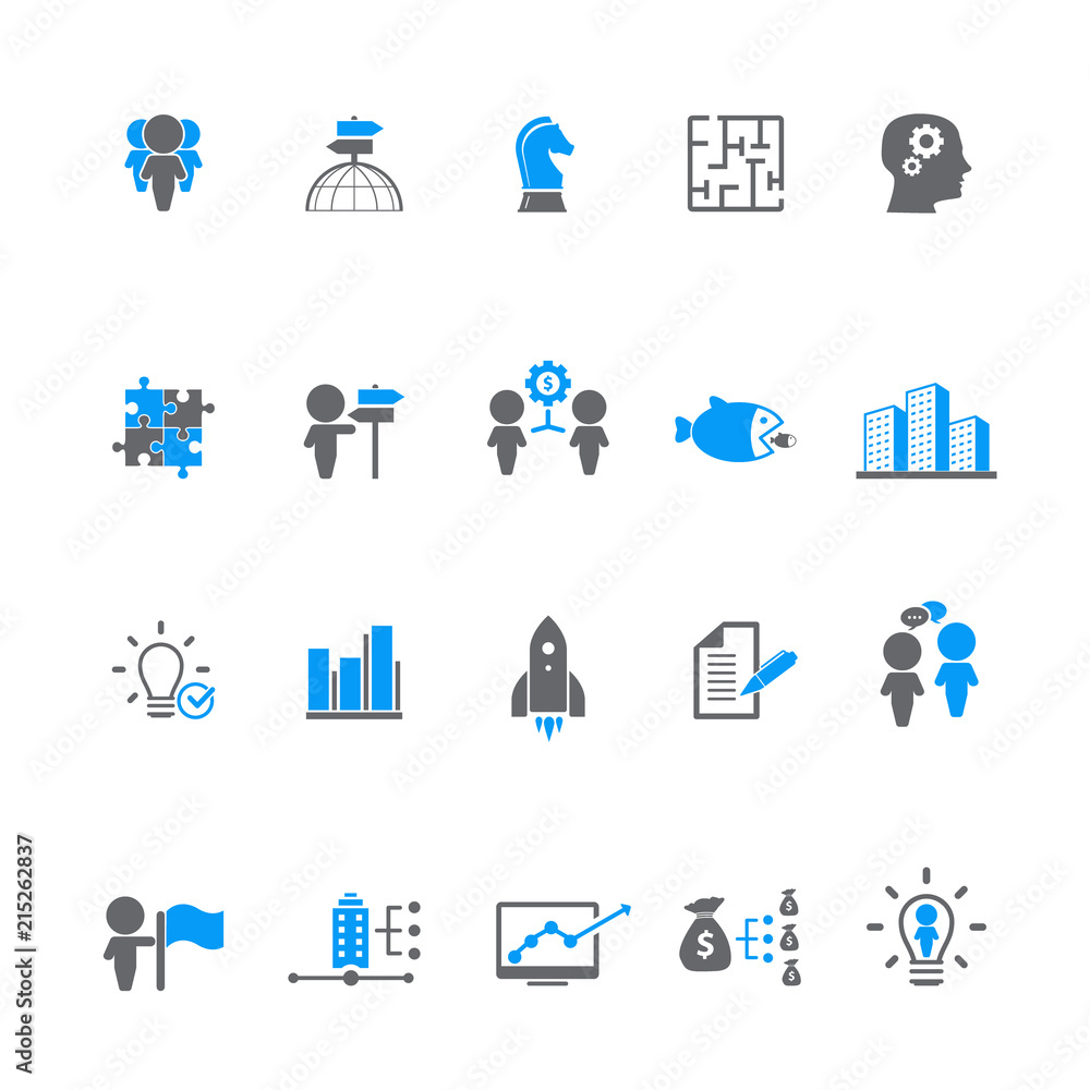 Business training icon set Business training icon set