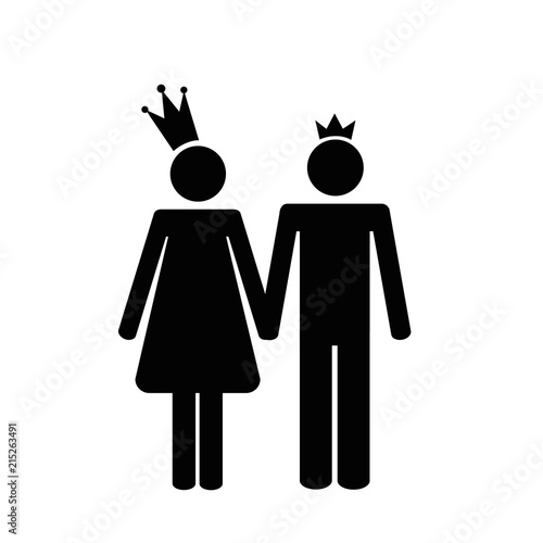 prinzessin und prinz piktogramm