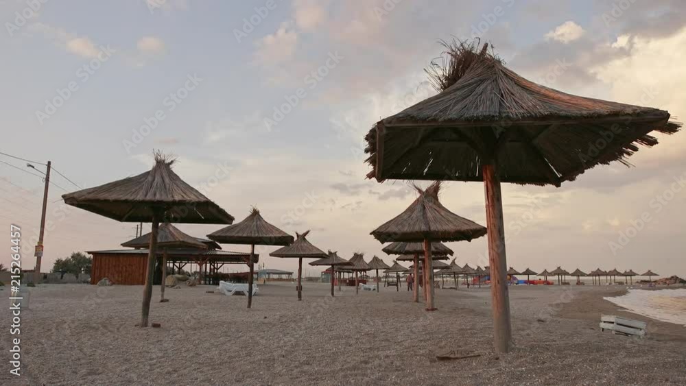 Beach , sun beds, umbrellas.Beach, sea, sand,wave. Seascape ocean and beautiful beach paradise, blue sky, clouds Beach , sun beds, umbrellas.Beach, sea, sand,wave. Seascape ocean and beautiful beach paradise, blue sky, clouds