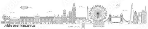 London Thin Line Vector Skyline
