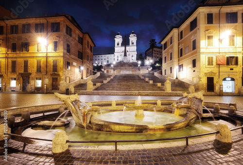 Piazza di Spagna, Barcaccia fountain, Spanish Steps, Rome