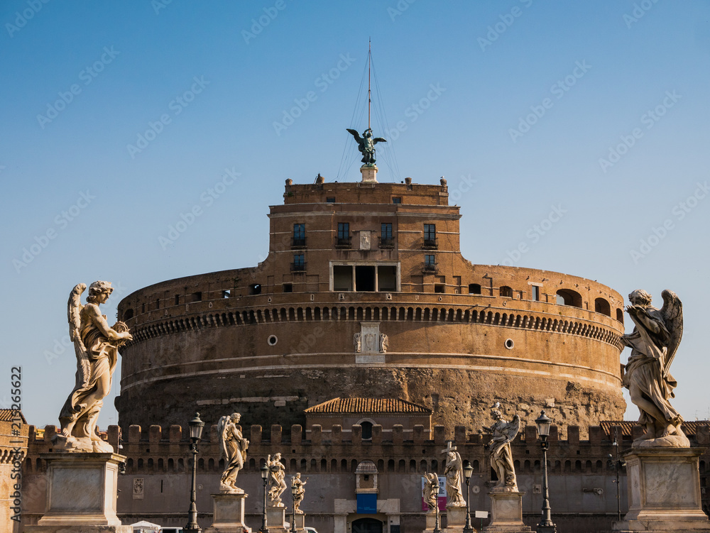 view on the Castel Sant Angelo in Rome, Italy