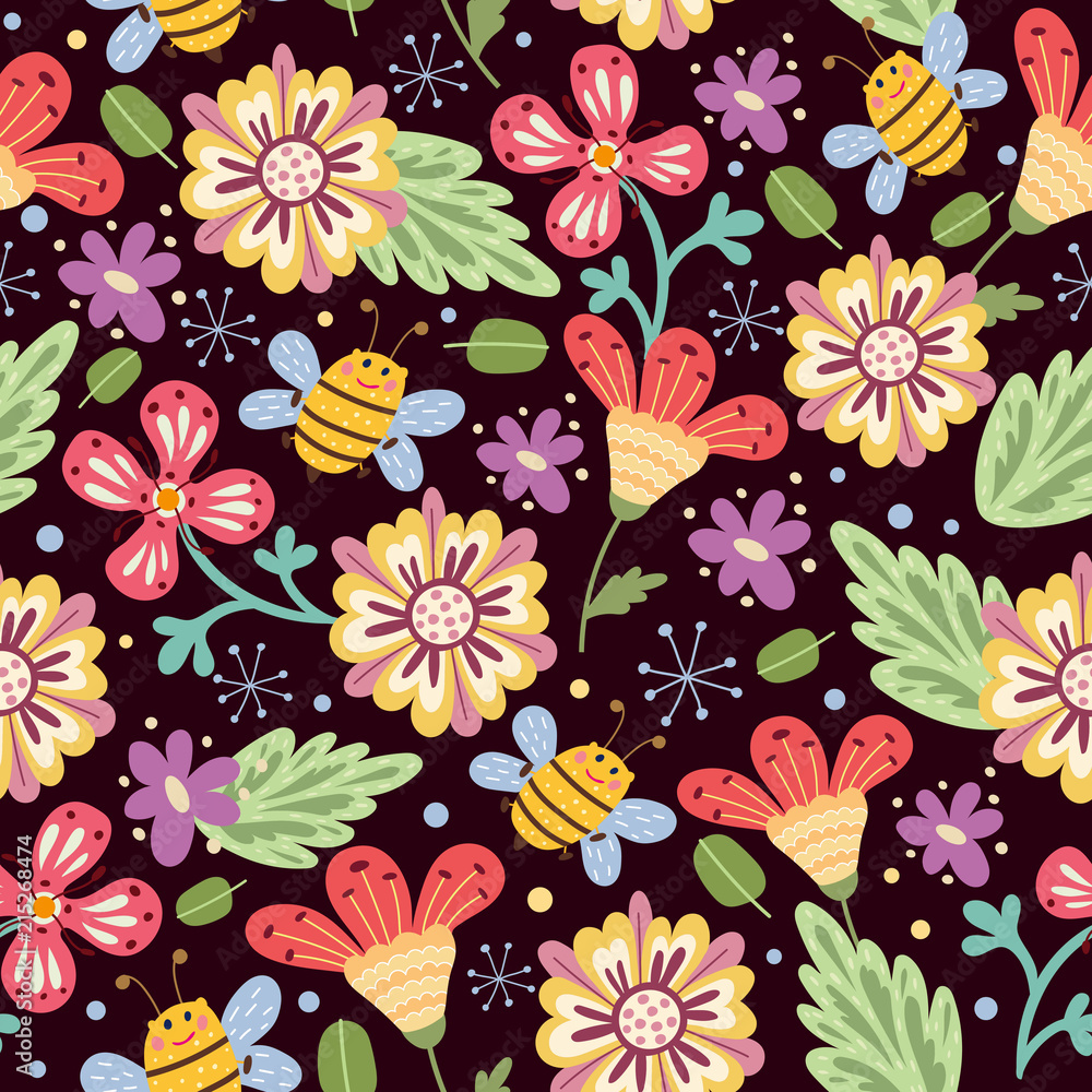 Seamless pattern with flowers Seamless pattern with flowers