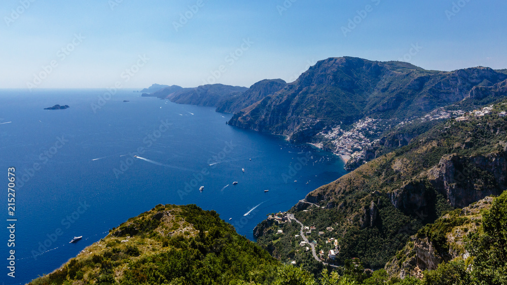 View of Amalfi Coast with Positano in the Distance