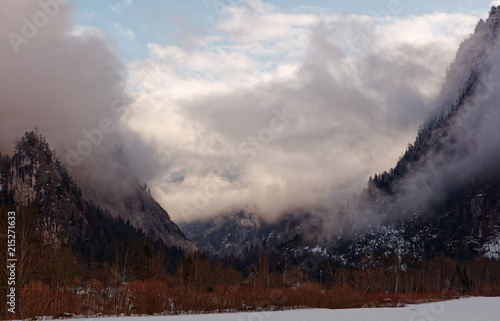 Gesaeuse mountains ongoing storm, Austria
