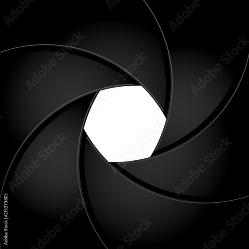 Camera shutter aperture - black frame