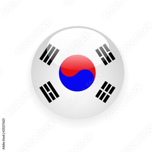 South Korea flag round button icon