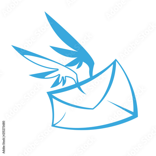 Envelope with wings - delivery of letters