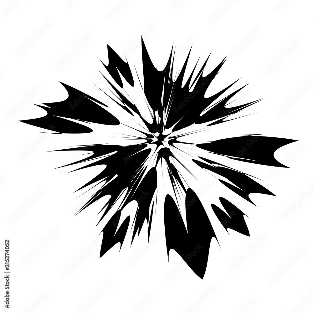 Obraz premium Explode Flash, Cartoon Explosion, Star Burst