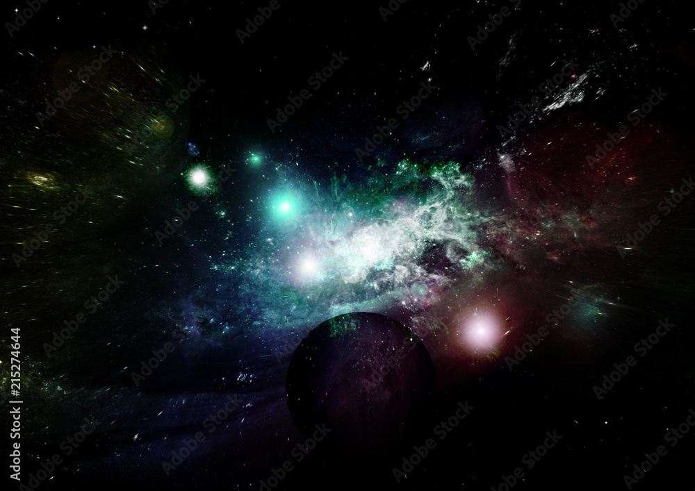 Obraz premium Stars, dust and gas nebula in a far galaxy