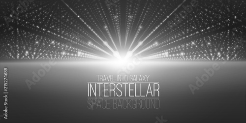 Vector interstellar space background.Cosmic galaxy illustration.Background with nebula, stardust and bright shining stars.Vector Illustration for party ,artwork, brochures, posters.
