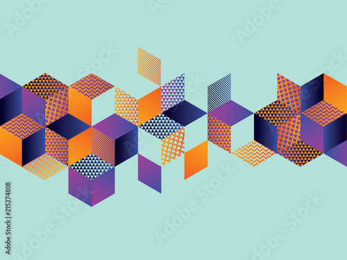 Geometric hexagon bright motif for header, card, invitation,