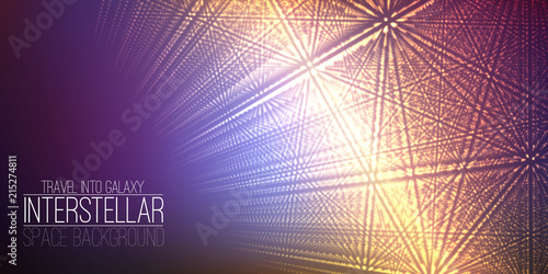 Vector interstellar space background.Cosmic galaxy illustration.Background with nebula, stardust and bright shining stars.Vector Illustration for party ,artwork, brochures, posters.