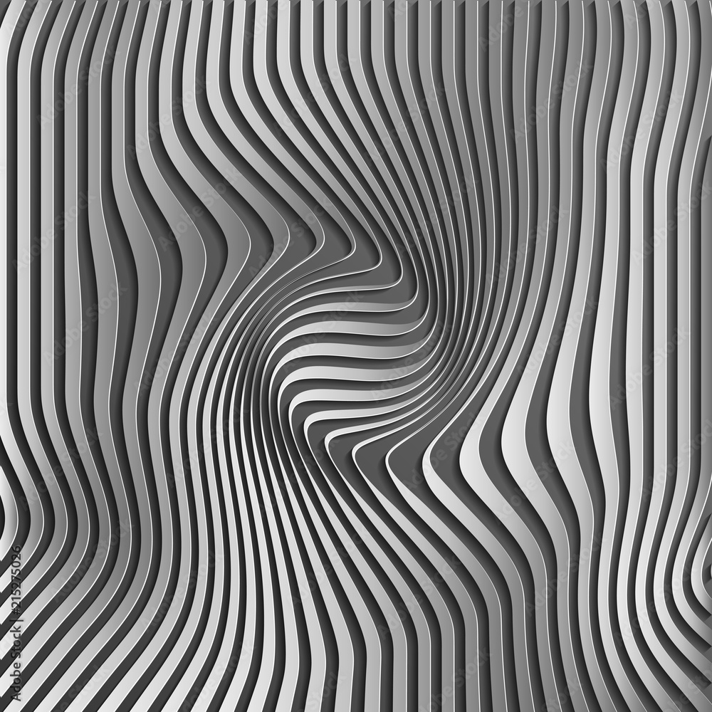 Chromium abstract silver stripe pattern background.Optical illusion, twisted lines, abstract curves background. The illusion of depth and perspective.Abstract 3d vector illustration. Eps 10. Chromium abstract silver stripe pattern background.Optical illusion, twisted lines, abstract curves background. The illusion of depth and perspective.Abstract 3d vector illustration. Eps 10.