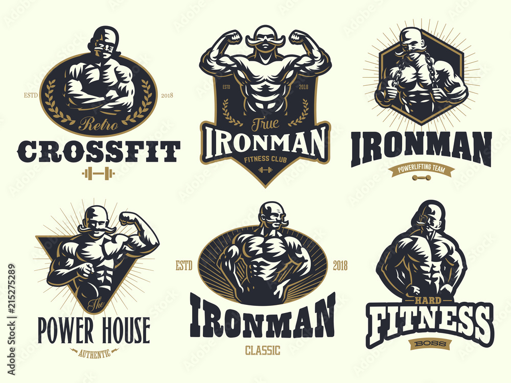 Fototapeta premium A vintage strong man with a mustache.