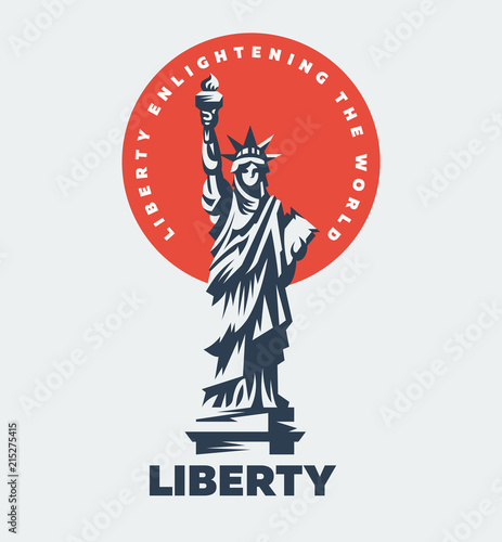 The Statue of Liberty. Vector flat illustration.