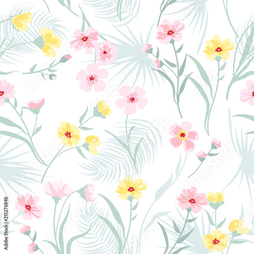 Seamless pattern floral. Vector background.