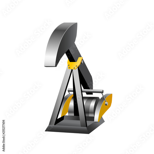 Pumpjack - industrial oil pump on white background