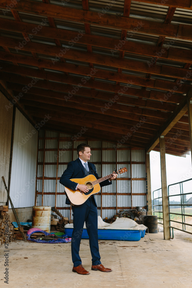 Groom Playing Guitar Groom Playing Guitar