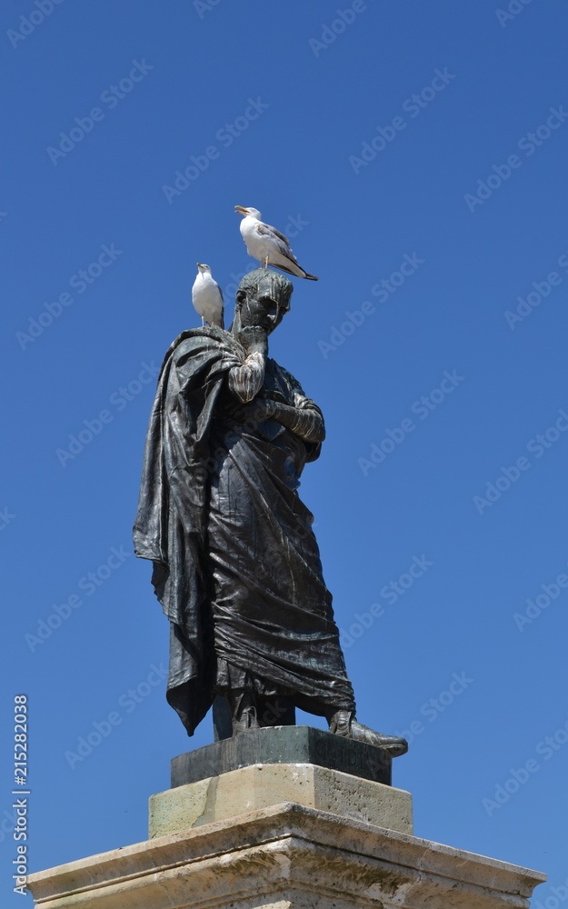Statue of Publius Ovidius Naso - sad poet thinking during exile at Black Sea