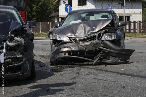 cars involved in a collision or crash
