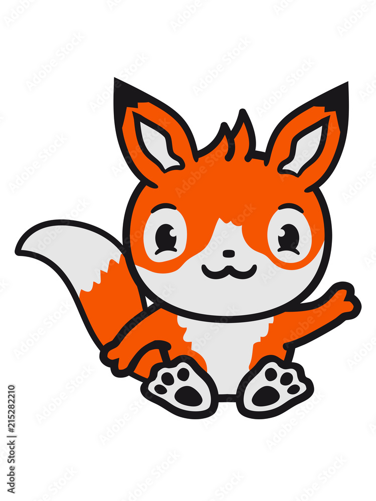 winken baby sitzend fuchs süß niedlich klein comic cartoon cool winken baby sitzend fuchs süß niedlich klein comic cartoon cool