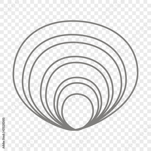 Contour transparent shell. Template for the design of goods with a marine theme.