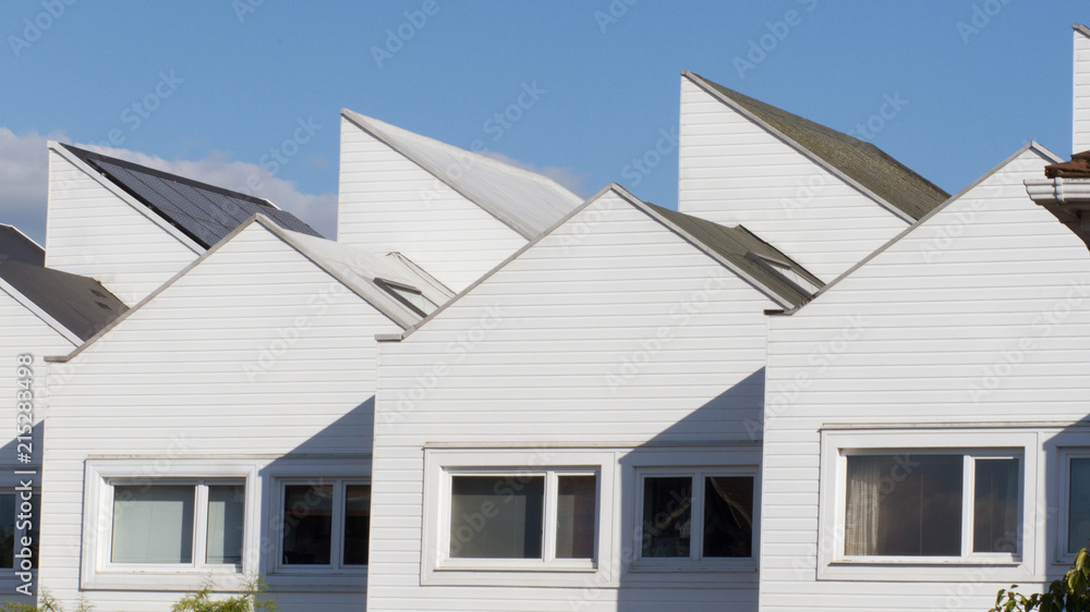 White semidetatched non-descript houses White semidetatched non-descript houses