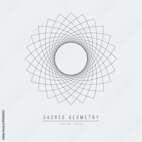 Sacred geometry line vector element flower of life . Vector illustration .