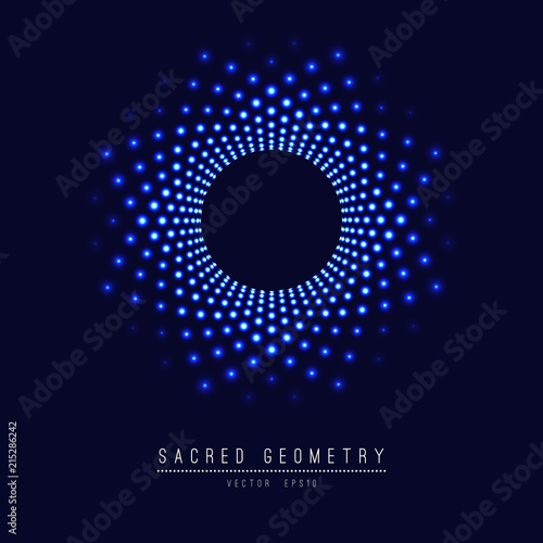Sacred geometry line vector element flower of life . Vector illustration .