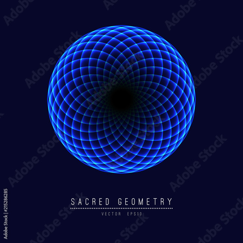 Sacred geometry line vector element flower of life . Vector illustration .