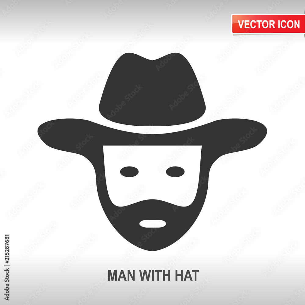 man with hat vector icon