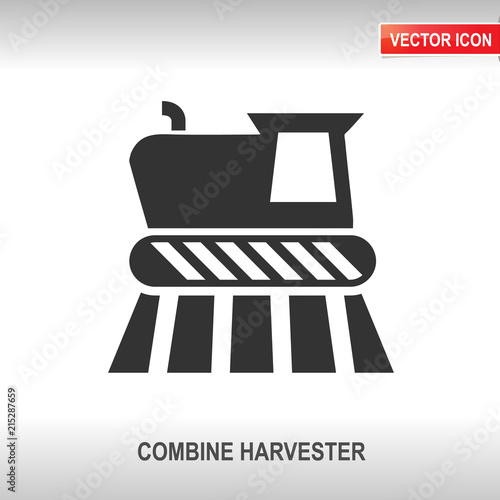 combine harvester vector icon
