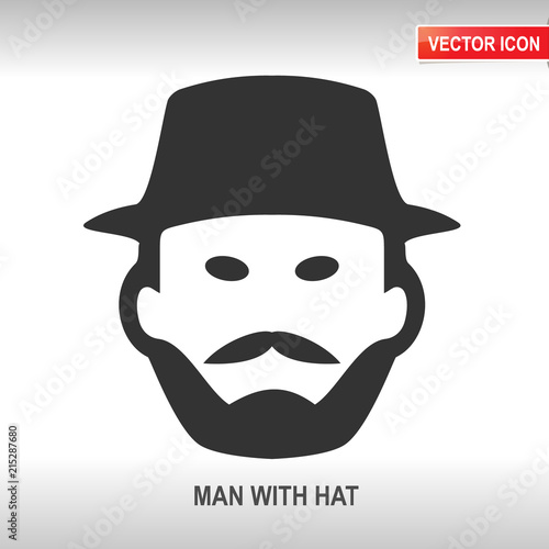 man with hat vector icon