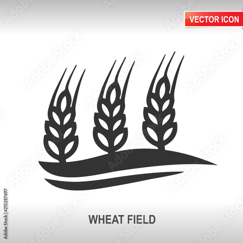 Wheat field vector icon