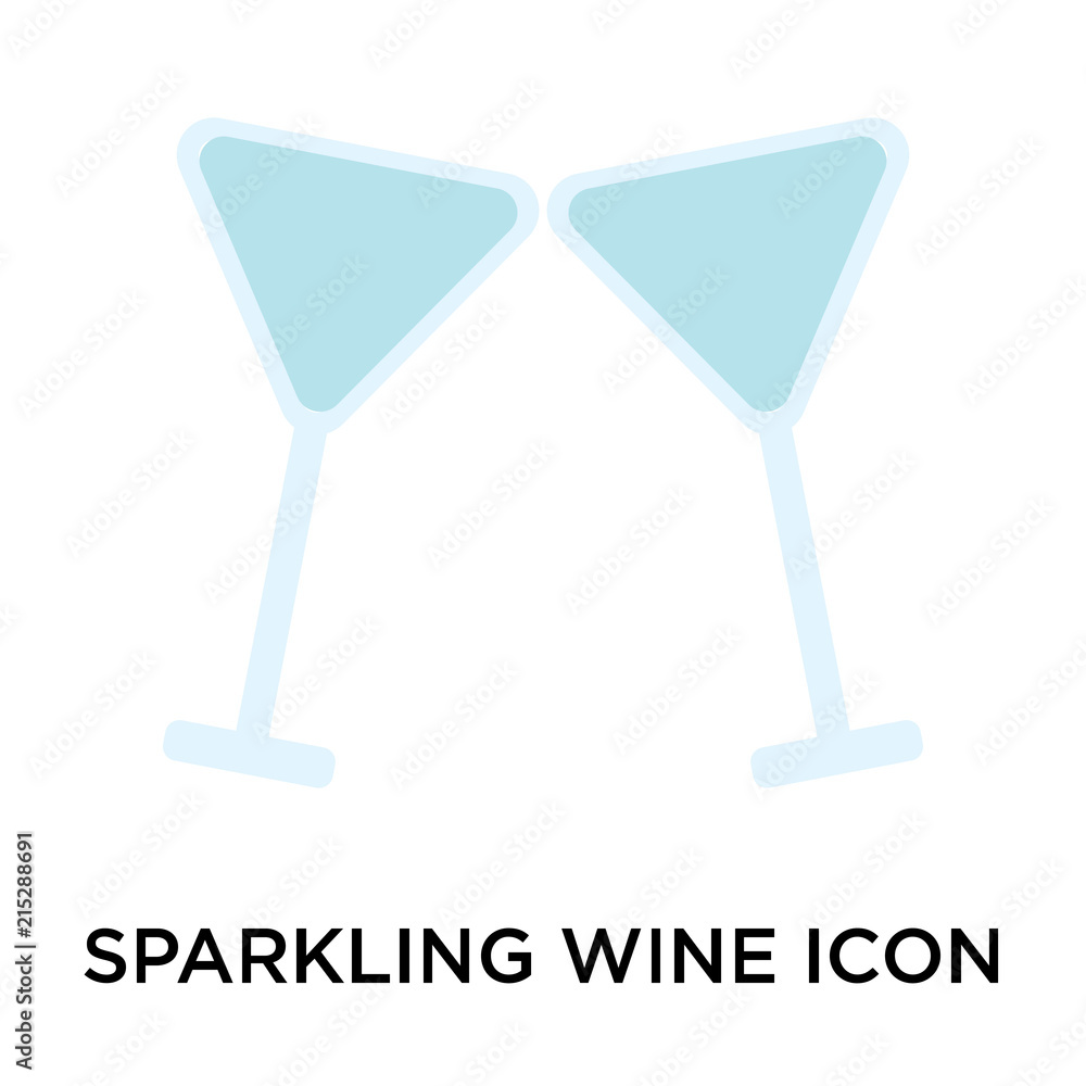 sparkling wine icon isolated on white background. Simple and editable sparkling wine icons. Modern icon vector illustration.