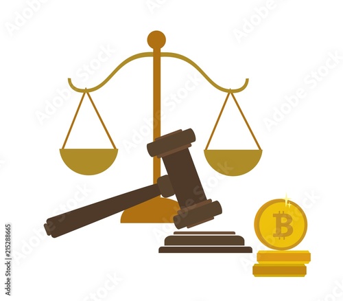 Concept of cryptocurrency legislation, digital currency law regulation and legislative control.