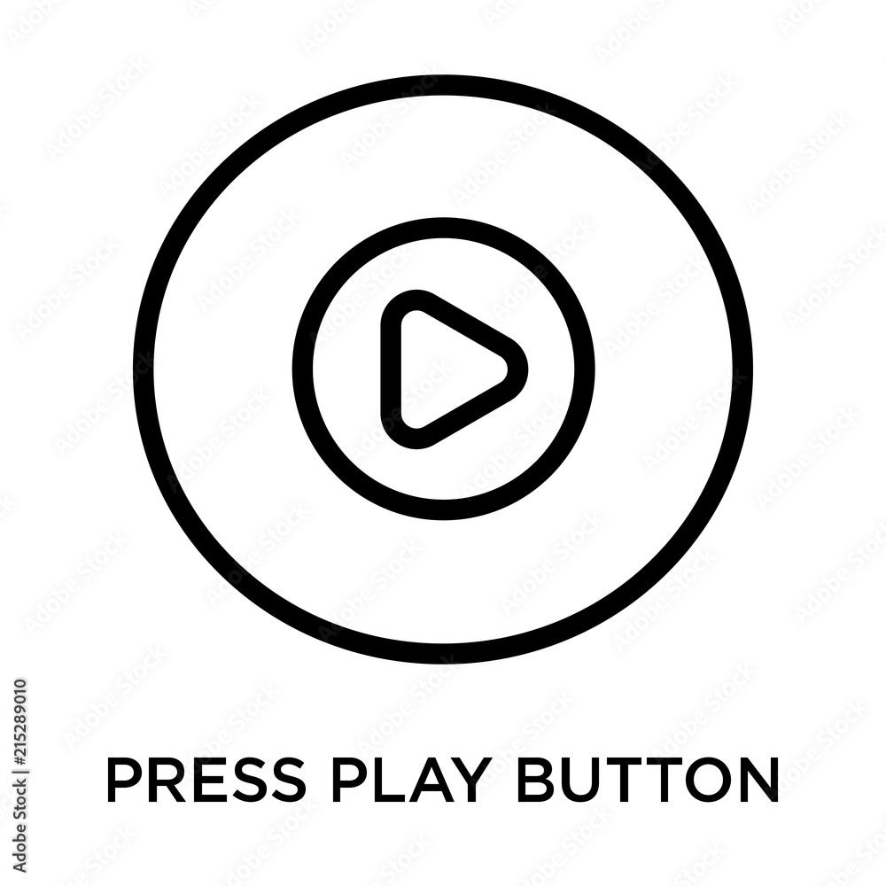 press play button icon on white background. Modern icons vector  illustration. Trendy press play button icons Stock Vector