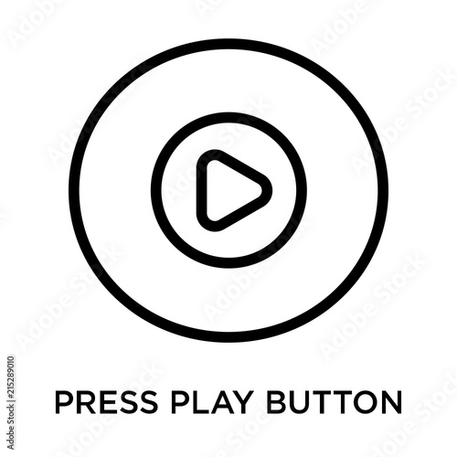 press play button icon on white background. Modern icons vector  illustration. Trendy press play button icons Stock Vector
