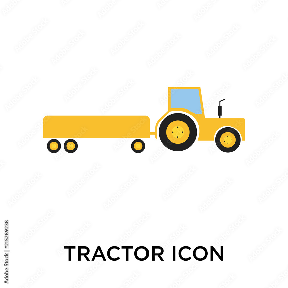 Naklejka premium tractor icon isolated on white background. Simple and editable tractor icons. Modern icon vector illustration.