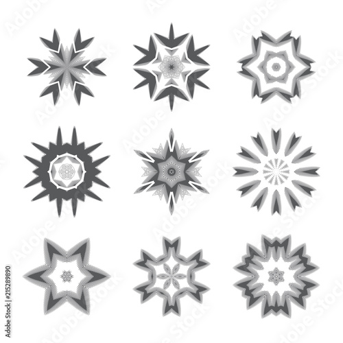 Snowflake Vector Icons Isolated