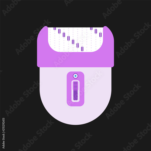 Epilator isolated. Epilation of hair. Body hygiene. Cosmetic procedure. Vector illustration