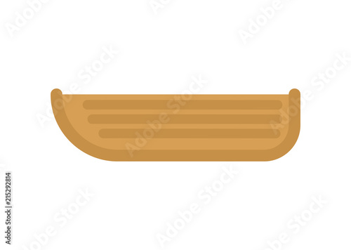 Wooden boat isolated. Fisherman transport. Vector illustration